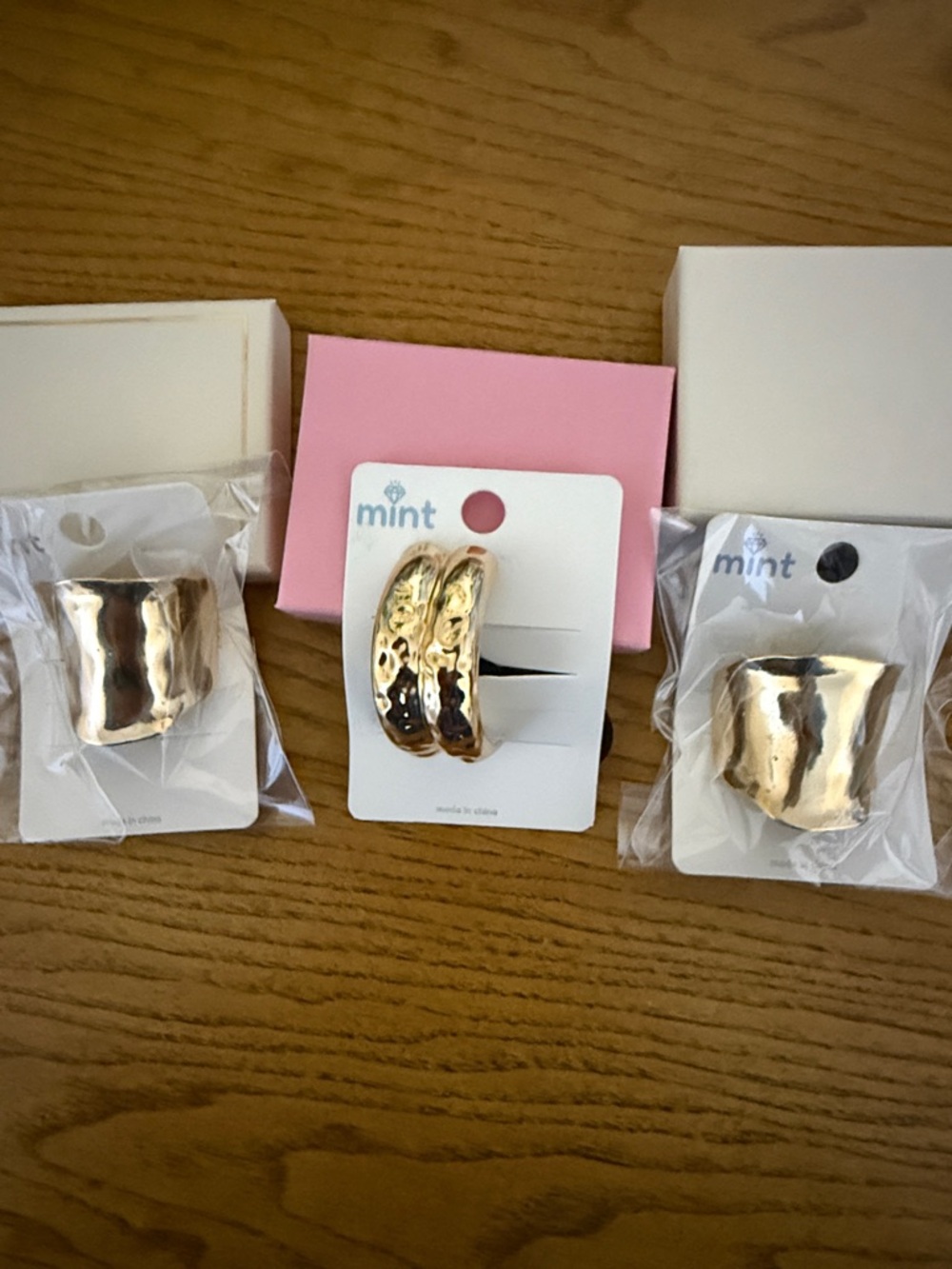 Mint Gold-Tone Fashion Hair Ties set 3